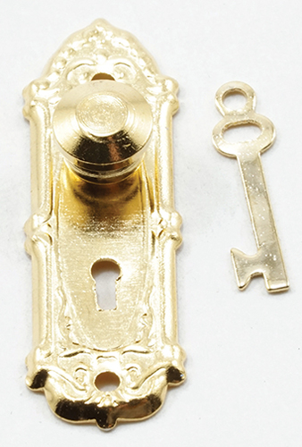 Dollhouse Miniature Opryland Door Handle Set With Key